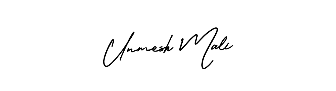 Unmesh Mali stylish signature style. Best Handwritten Sign (AmerikaSignatureDemo-Regular) for my name. Handwritten Signature Collection Ideas for my name Unmesh Mali. Unmesh Mali signature style 3 images and pictures png
