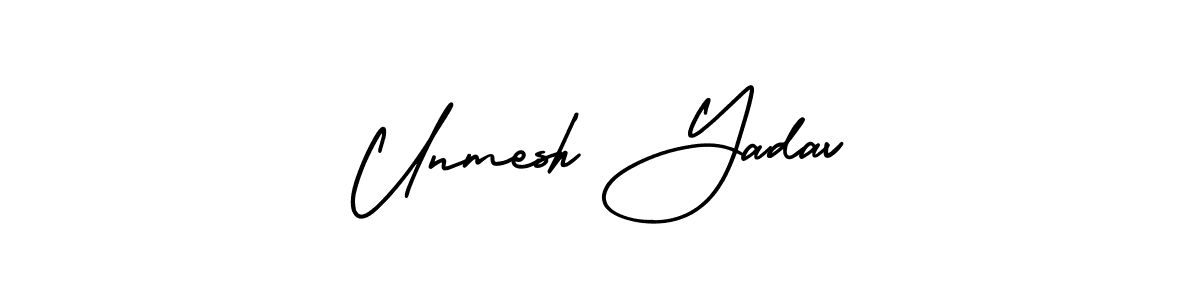 Unmesh Yadav stylish signature style. Best Handwritten Sign (AmerikaSignatureDemo-Regular) for my name. Handwritten Signature Collection Ideas for my name Unmesh Yadav. Unmesh Yadav signature style 3 images and pictures png