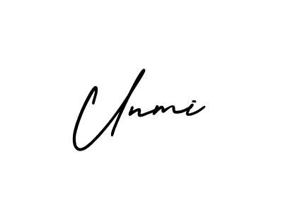 You should practise on your own different ways (AmerikaSignatureDemo-Regular) to write your name (Unmi) in signature. don't let someone else do it for you. Unmi signature style 3 images and pictures png