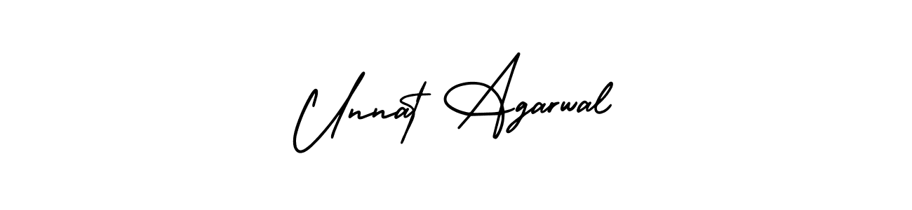 How to make Unnat Agarwal name signature. Use AmerikaSignatureDemo-Regular style for creating short signs online. This is the latest handwritten sign. Unnat Agarwal signature style 3 images and pictures png