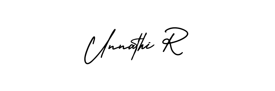 AmerikaSignatureDemo-Regular is a professional signature style that is perfect for those who want to add a touch of class to their signature. It is also a great choice for those who want to make their signature more unique. Get Unnathi R name to fancy signature for free. Unnathi R signature style 3 images and pictures png