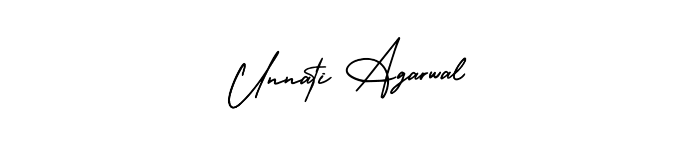 You should practise on your own different ways (AmerikaSignatureDemo-Regular) to write your name (Unnati Agarwal) in signature. don't let someone else do it for you. Unnati Agarwal signature style 3 images and pictures png