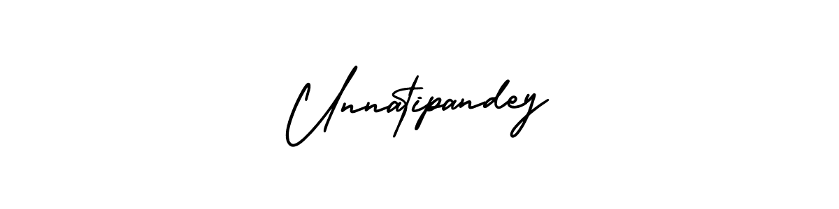 Unnatipandey stylish signature style. Best Handwritten Sign (AmerikaSignatureDemo-Regular) for my name. Handwritten Signature Collection Ideas for my name Unnatipandey. Unnatipandey signature style 3 images and pictures png