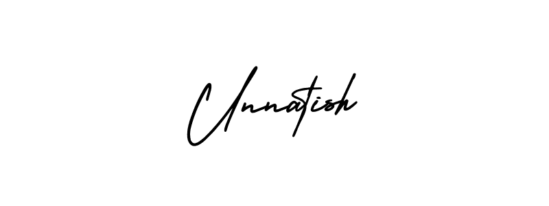 How to make Unnatish signature? AmerikaSignatureDemo-Regular is a professional autograph style. Create handwritten signature for Unnatish name. Unnatish signature style 3 images and pictures png