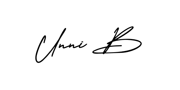 Also we have Unni B name is the best signature style. Create professional handwritten signature collection using AmerikaSignatureDemo-Regular autograph style. Unni B signature style 3 images and pictures png