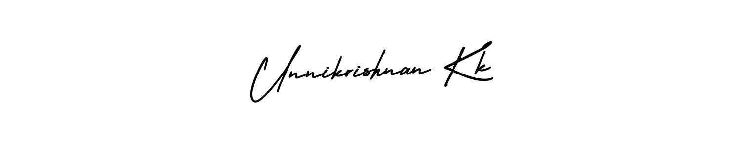 Make a beautiful signature design for name Unnikrishnan Kk. With this signature (AmerikaSignatureDemo-Regular) style, you can create a handwritten signature for free. Unnikrishnan Kk signature style 3 images and pictures png
