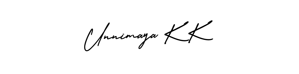 You can use this online signature creator to create a handwritten signature for the name Unnimaya K K. This is the best online autograph maker. Unnimaya K K signature style 3 images and pictures png
