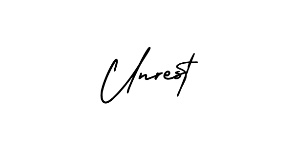 Best and Professional Signature Style for Unrest. AmerikaSignatureDemo-Regular Best Signature Style Collection. Unrest signature style 3 images and pictures png