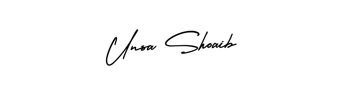 How to make Unsa Shoaib signature? AmerikaSignatureDemo-Regular is a professional autograph style. Create handwritten signature for Unsa Shoaib name. Unsa Shoaib signature style 3 images and pictures png