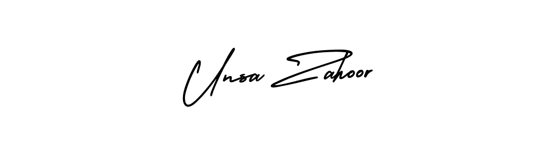 Make a short Unsa Zahoor signature style. Manage your documents anywhere anytime using AmerikaSignatureDemo-Regular. Create and add eSignatures, submit forms, share and send files easily. Unsa Zahoor signature style 3 images and pictures png