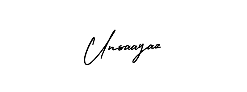 Similarly AmerikaSignatureDemo-Regular is the best handwritten signature design. Signature creator online .You can use it as an online autograph creator for name Unsaayaz. Unsaayaz signature style 3 images and pictures png