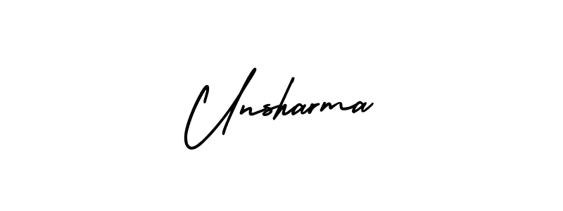 Design your own signature with our free online signature maker. With this signature software, you can create a handwritten (AmerikaSignatureDemo-Regular) signature for name Unsharma. Unsharma signature style 3 images and pictures png