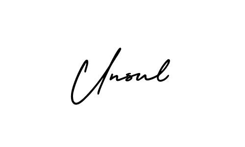 Make a beautiful signature design for name Unsul. With this signature (AmerikaSignatureDemo-Regular) style, you can create a handwritten signature for free. Unsul signature style 3 images and pictures png