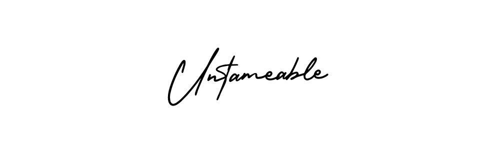 Also we have Untameable name is the best signature style. Create professional handwritten signature collection using AmerikaSignatureDemo-Regular autograph style. Untameable signature style 3 images and pictures png