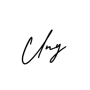 Uny stylish signature style. Best Handwritten Sign (AmerikaSignatureDemo-Regular) for my name. Handwritten Signature Collection Ideas for my name Uny. Uny signature style 3 images and pictures png