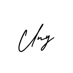 Uny stylish signature style. Best Handwritten Sign (AmerikaSignatureDemo-Regular) for my name. Handwritten Signature Collection Ideas for my name Uny. Uny signature style 3 images and pictures png