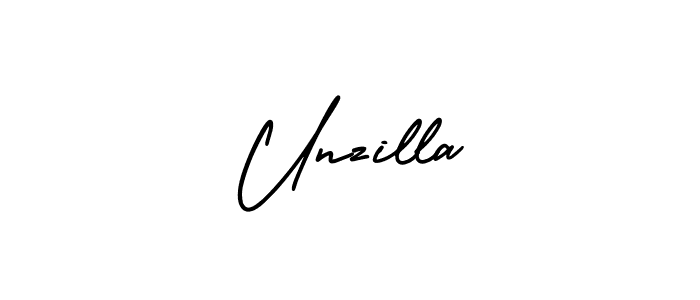 How to make Unzilla signature? AmerikaSignatureDemo-Regular is a professional autograph style. Create handwritten signature for Unzilla name. Unzilla signature style 3 images and pictures png