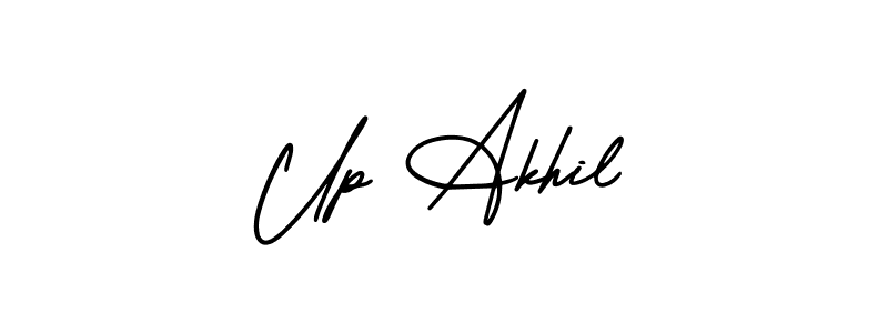 Use a signature maker to create a handwritten signature online. With this signature software, you can design (AmerikaSignatureDemo-Regular) your own signature for name Up Akhil. Up Akhil signature style 3 images and pictures png