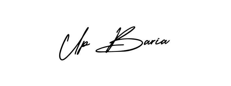 The best way (AmerikaSignatureDemo-Regular) to make a short signature is to pick only two or three words in your name. The name Up Baria include a total of six letters. For converting this name. Up Baria signature style 3 images and pictures png