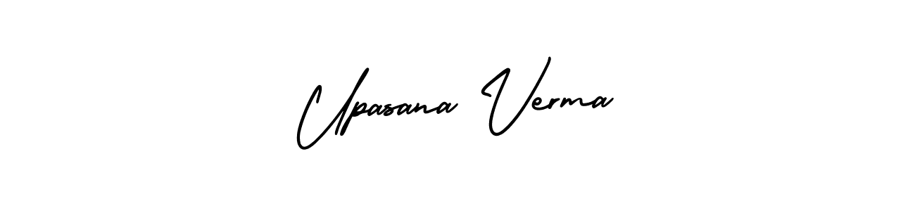 The best way (AmerikaSignatureDemo-Regular) to make a short signature is to pick only two or three words in your name. The name Upasana Verma include a total of six letters. For converting this name. Upasana Verma signature style 3 images and pictures png