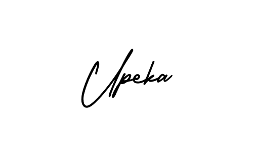 You should practise on your own different ways (AmerikaSignatureDemo-Regular) to write your name (Upeka) in signature. don't let someone else do it for you. Upeka signature style 3 images and pictures png