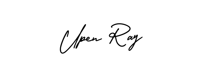 Use a signature maker to create a handwritten signature online. With this signature software, you can design (AmerikaSignatureDemo-Regular) your own signature for name Upen Ray. Upen Ray signature style 3 images and pictures png