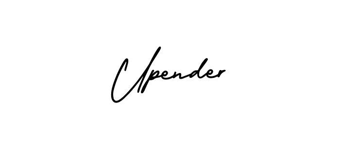 You should practise on your own different ways (AmerikaSignatureDemo-Regular) to write your name (Upender) in signature. don't let someone else do it for you. Upender signature style 3 images and pictures png