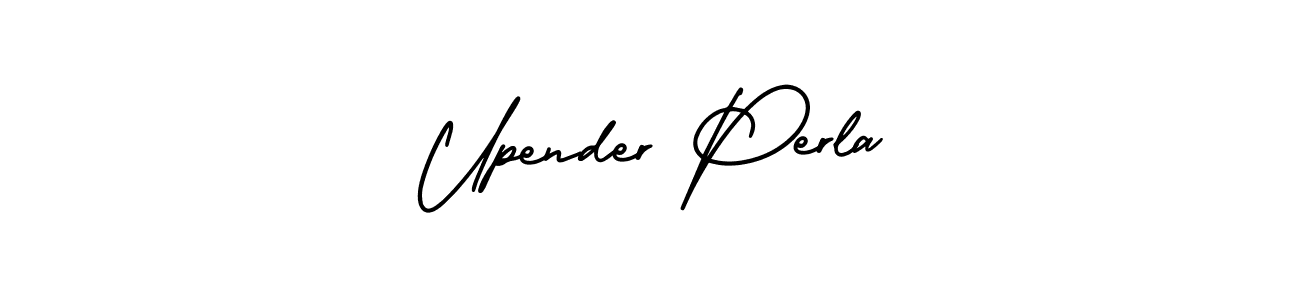 How to make Upender Perla name signature. Use AmerikaSignatureDemo-Regular style for creating short signs online. This is the latest handwritten sign. Upender Perla signature style 3 images and pictures png