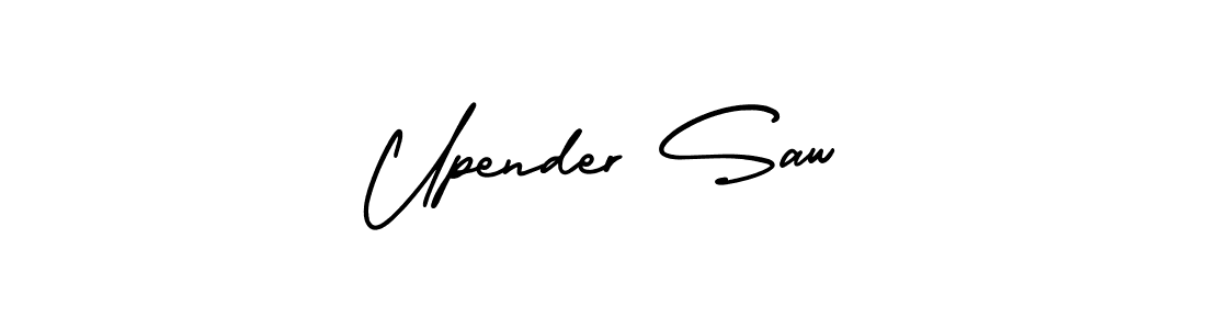 Similarly AmerikaSignatureDemo-Regular is the best handwritten signature design. Signature creator online .You can use it as an online autograph creator for name Upender Saw. Upender Saw signature style 3 images and pictures png