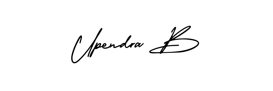 This is the best signature style for the Upendra B name. Also you like these signature font (AmerikaSignatureDemo-Regular). Mix name signature. Upendra B signature style 3 images and pictures png