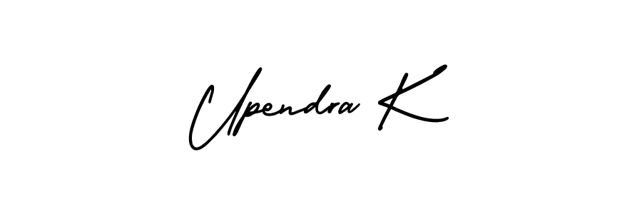 Also You can easily find your signature by using the search form. We will create Upendra K name handwritten signature images for you free of cost using AmerikaSignatureDemo-Regular sign style. Upendra K signature style 3 images and pictures png