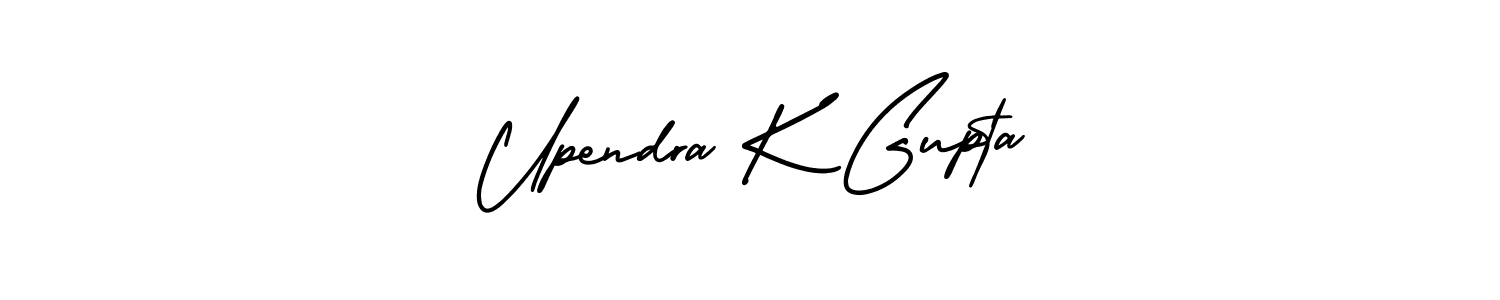 How to make Upendra K Gupta name signature. Use AmerikaSignatureDemo-Regular style for creating short signs online. This is the latest handwritten sign. Upendra K Gupta signature style 3 images and pictures png