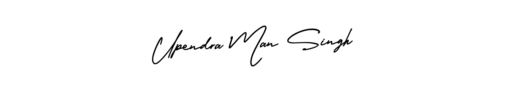 Create a beautiful signature design for name Upendra Man Singh. With this signature (AmerikaSignatureDemo-Regular) fonts, you can make a handwritten signature for free. Upendra Man Singh signature style 3 images and pictures png