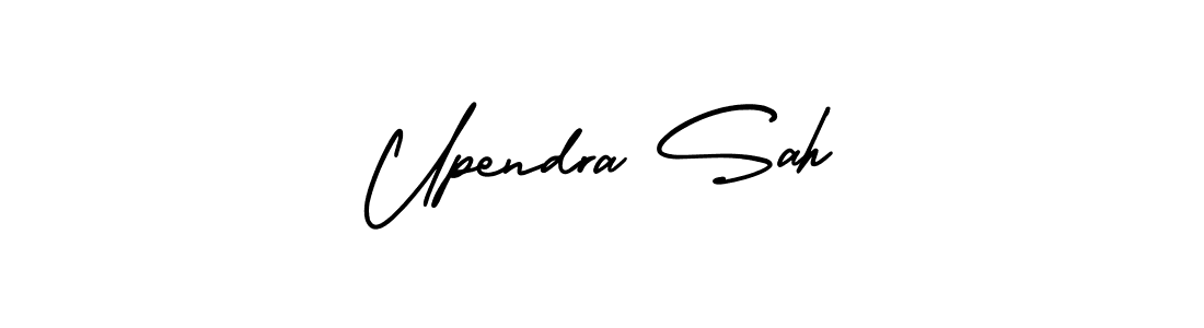 Upendra Sah stylish signature style. Best Handwritten Sign (AmerikaSignatureDemo-Regular) for my name. Handwritten Signature Collection Ideas for my name Upendra Sah. Upendra Sah signature style 3 images and pictures png