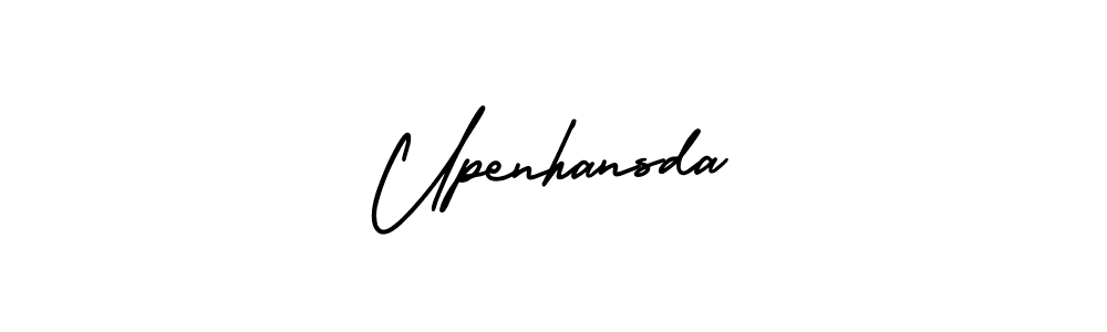 Upenhansda stylish signature style. Best Handwritten Sign (AmerikaSignatureDemo-Regular) for my name. Handwritten Signature Collection Ideas for my name Upenhansda. Upenhansda signature style 3 images and pictures png