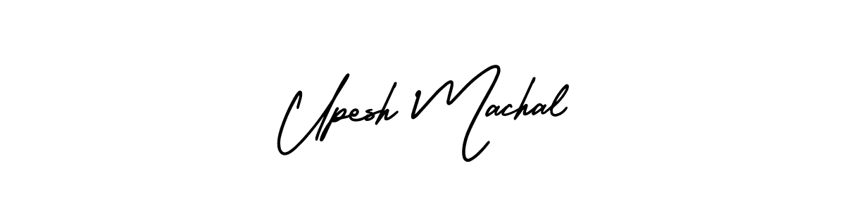It looks lik you need a new signature style for name Upesh Machal. Design unique handwritten (AmerikaSignatureDemo-Regular) signature with our free signature maker in just a few clicks. Upesh Machal signature style 3 images and pictures png