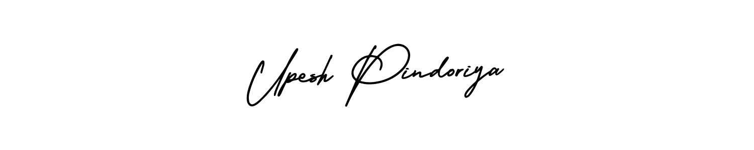 How to make Upesh Pindoriya name signature. Use AmerikaSignatureDemo-Regular style for creating short signs online. This is the latest handwritten sign. Upesh Pindoriya signature style 3 images and pictures png