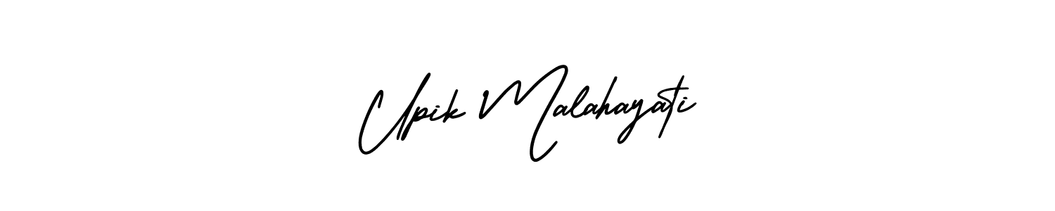 Make a beautiful signature design for name Upik Malahayati. With this signature (AmerikaSignatureDemo-Regular) style, you can create a handwritten signature for free. Upik Malahayati signature style 3 images and pictures png