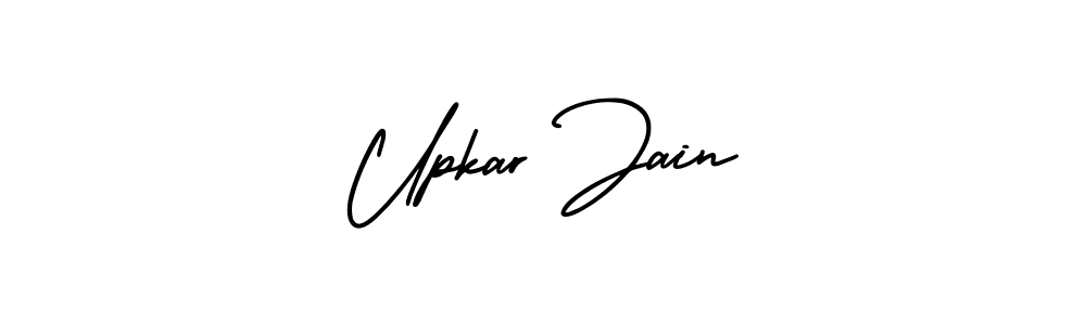 Create a beautiful signature design for name Upkar Jain. With this signature (AmerikaSignatureDemo-Regular) fonts, you can make a handwritten signature for free. Upkar Jain signature style 3 images and pictures png
