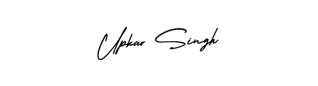 Upkar Singh stylish signature style. Best Handwritten Sign (AmerikaSignatureDemo-Regular) for my name. Handwritten Signature Collection Ideas for my name Upkar Singh. Upkar Singh signature style 3 images and pictures png