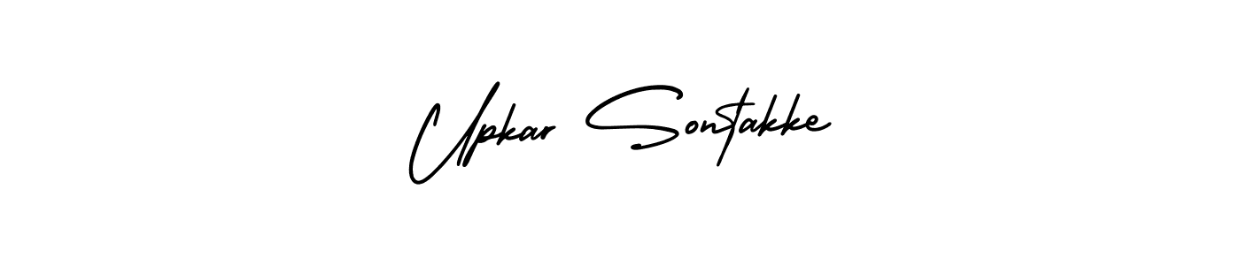 Create a beautiful signature design for name Upkar Sontakke. With this signature (AmerikaSignatureDemo-Regular) fonts, you can make a handwritten signature for free. Upkar Sontakke signature style 3 images and pictures png