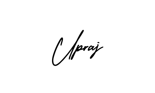 You should practise on your own different ways (AmerikaSignatureDemo-Regular) to write your name (Upraj) in signature. don't let someone else do it for you. Upraj signature style 3 images and pictures png