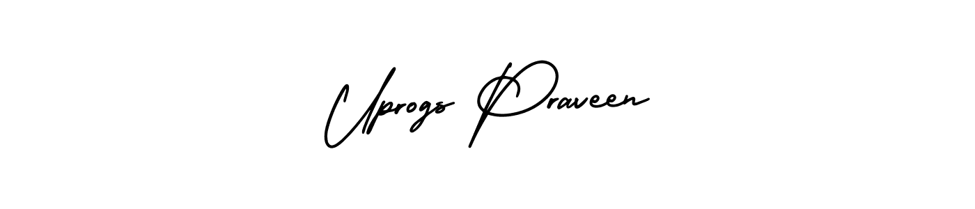Make a beautiful signature design for name Uprogs Praveen. With this signature (AmerikaSignatureDemo-Regular) style, you can create a handwritten signature for free. Uprogs Praveen signature style 3 images and pictures png
