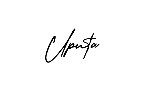 Use a signature maker to create a handwritten signature online. With this signature software, you can design (AmerikaSignatureDemo-Regular) your own signature for name Uputa. Uputa signature style 3 images and pictures png