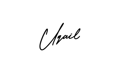 Uqail stylish signature style. Best Handwritten Sign (AmerikaSignatureDemo-Regular) for my name. Handwritten Signature Collection Ideas for my name Uqail. Uqail signature style 3 images and pictures png