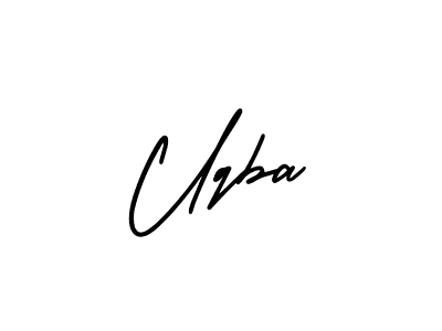 How to Draw Uqba signature style? AmerikaSignatureDemo-Regular is a latest design signature styles for name Uqba. Uqba signature style 3 images and pictures png