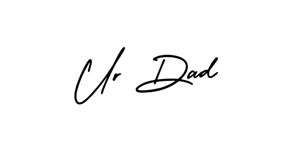 How to make Ur Dad name signature. Use AmerikaSignatureDemo-Regular style for creating short signs online. This is the latest handwritten sign. Ur Dad signature style 3 images and pictures png