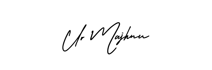 You should practise on your own different ways (AmerikaSignatureDemo-Regular) to write your name (Ur Majhnu) in signature. don't let someone else do it for you. Ur Majhnu signature style 3 images and pictures png