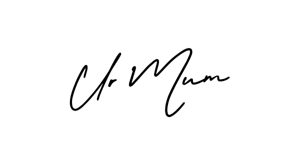 How to Draw Ur Mum signature style? AmerikaSignatureDemo-Regular is a latest design signature styles for name Ur Mum. Ur Mum signature style 3 images and pictures png