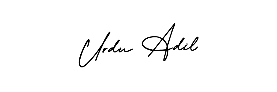 How to make Urdu Adil signature? AmerikaSignatureDemo-Regular is a professional autograph style. Create handwritten signature for Urdu Adil name. Urdu Adil signature style 3 images and pictures png